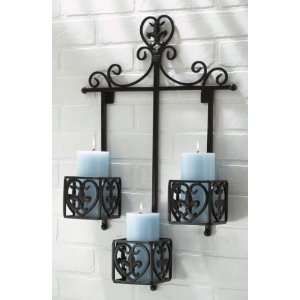   Scroll Design Three Cup Wall Mounted Candle Holder