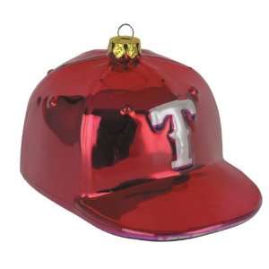  BSS   Texas Rangers MLB Glass Baseball Cap Ornament (4 