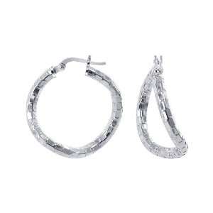   3mm Wide Designer Post with Snap Down Closure Hoop Earrings Jewelry