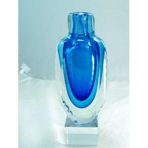   Design Glass   Artistic Selection   Sapphire Sommerso Rainbow Art Vase