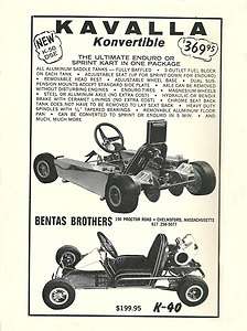 Vintage 1965 Kavalla K 50 DSE Konvertible Enduro/Sprint Kart & K 40 Go 