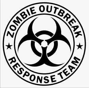 ZOMBIE OUTBREAK RESPONSE TEAM Bio Hazard Decal Sticker macbook 