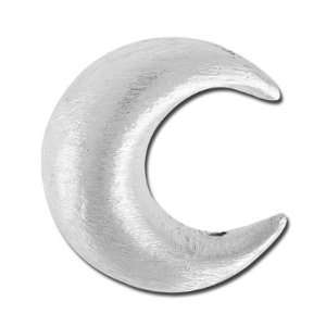  22mm Silver Brushed Crescent Metal Beads Arts, Crafts 