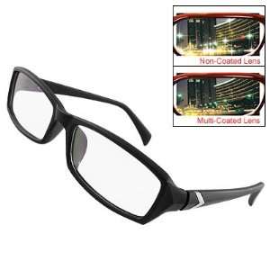 Allegra K Rectangle Multi Coated Lens Black Full Rim Plano Glasses for 