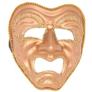  Full Faced Gold Tragedy Mask 