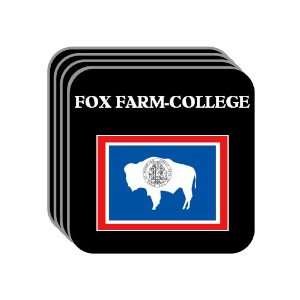 US State Flag   FOX FARM COLLEGE, Wyoming (WY) Set of 4 Mini Mousepad 