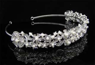 Wedding/Bridal crystal veil tiara crown headband CR200  