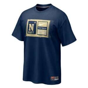  Navy Midshipmen Navy Nike Football Sideline Team Issue T 
