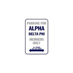   Banner   Parking for alpha delta phi members only 