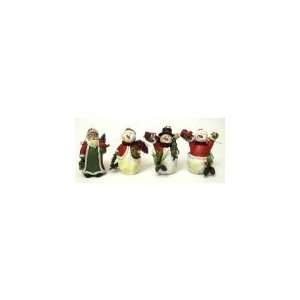   049 98264 Resin Santa Snowman Ornaments Set of Four