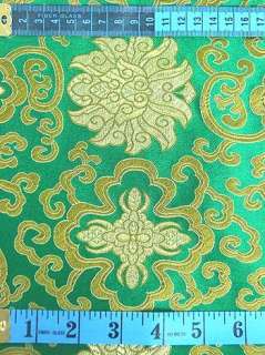 Emerald Green Wealthy BROCADE Upholstery Fabric Yardage  