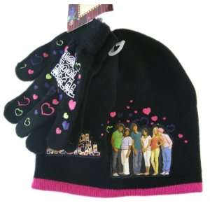  Winter Hat Gloves 2pcs Set   Girls Winter Wear (Black) Toys & Games