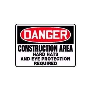   HARD HATS AND EYE PROTECTION REQUIRED 10 x 14 Aluminum Sign Home