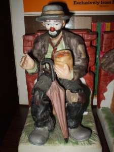 Emmett Kelly Jr From Flambro Clown Bookends With Red Brick Wall 