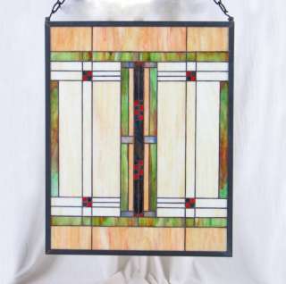 Art Nouveau Tiffany Hanging Stained Glass Panel  