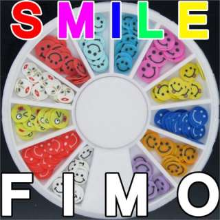 120 3D FIMO Slice Smiling Face Nail Art Decoration  