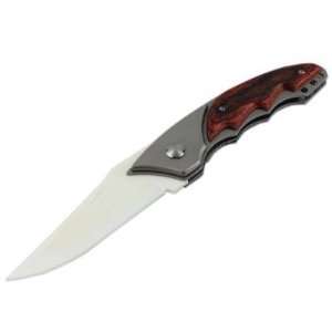   Knife Matte Blade Red Handle Inlay with Clip