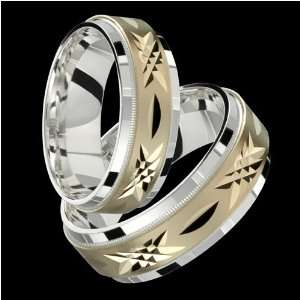    Exquisite Two Tone Comfort Fit Wedding Bands Custom Made Jewelry