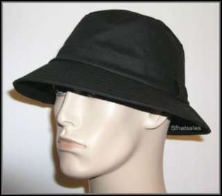 NEW HAT BLACK WAXED COTTON BUCKET WATER REPELLENT CAP PLAID LINING 