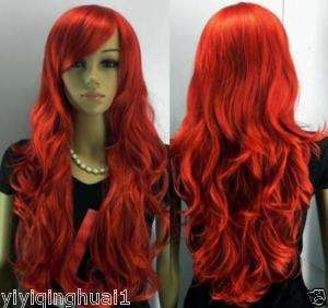 NEW long red curly hair womens full wig  