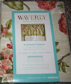 Waverly Custis Garden Pear Scallop Window Valance Floral NEW 50x16 