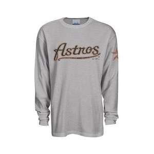 Houston Astros Faded Club Font Thermal Shirt by Reebok   Grey XX Large