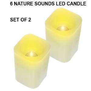  Nature Sounds LED Candle  Set of 2 Each Has (6 Different 