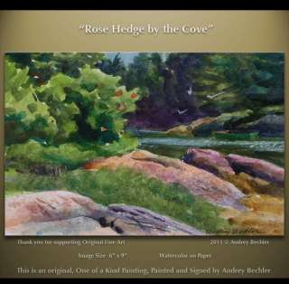 Rose Hedge Cove Maine Coast Landscape Painting Bechler  