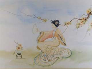  Japan Japanese Woman Huge Original Watercolor Art Painting  