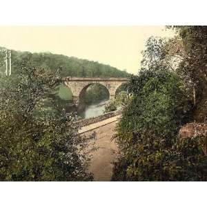 Vintage Travel Poster   Ambergate railway bridge over River Derwent 