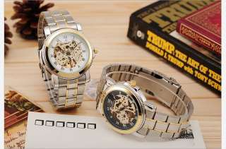 Luxury KS Automatic Skeleton Mechanical Golden Bezel Men Wrist Watch 