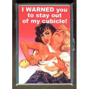  STAY OUT OF MY CUBICLE FUNNY ID CIGARETTE CASE WALLET 