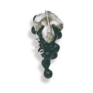  KNOB   Grape Cluster (Black Cluster, White Bronze Leaf 