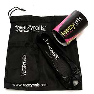 Footzyrolls The Rollable Shoe, Black as Night, Small 1 pr