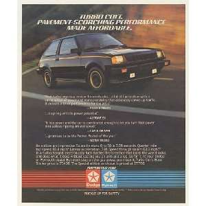  1984 Dodge Turbo Colt Pavement Scorching Performance Print 