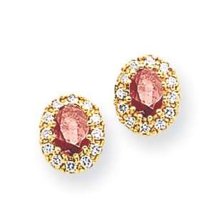   Garnet VS Diamond earring Diamond quality VS (VS2 clarity, G I color