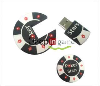 NEW 4GB POKER STARS USB 2.0 FLASH DRIVE CASINO CHIPS  