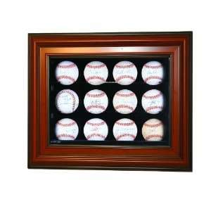  Cabinet Style 12 Baseball Display Case, Brown Sports 