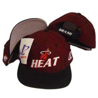 NBA MIAMI HEAT VINTAGE PLAID FLAT BILL VELCRO HAT CAP  
