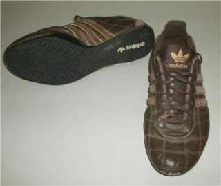 Adidas Tuscany Goodyear Shoes Brown Gold Trim Mens Size 12  