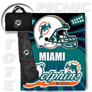Miami Dolphins NFL Tote A Long Picnic Blanket (50x60)  