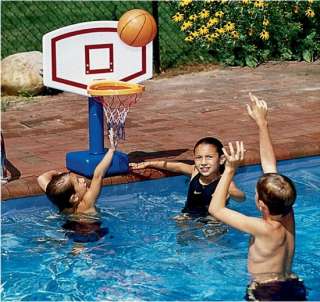   Poolside Pool Molded Adjustable Basketball Goal Hoop with Basketball