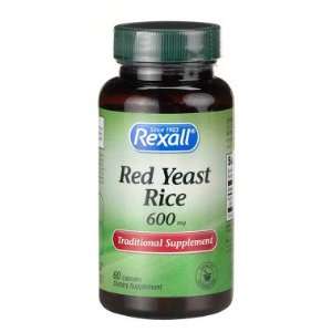  Rexall Red Yeast Rice 600 mg   Capsules, 60 ct Health 
