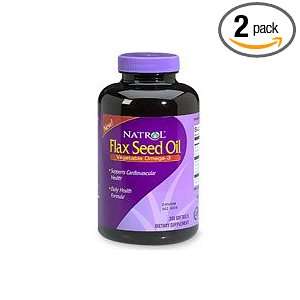  Natrol Omega 3 Flax Seed Oil, 1000 mg, 200 Softgels, (Pack 