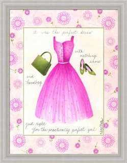 Practically Perfect by Andrea Roberts Pink Dress 12x16 Framed Art 