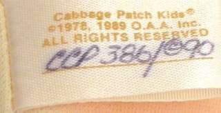 1990 Cabbage Patch Kids Lee Ann 1st Porcelain Cert Mint  