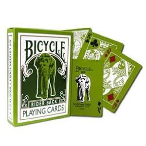Green Bicycle Elephant Tsunami Playing Cards Rider Back Poker Size 