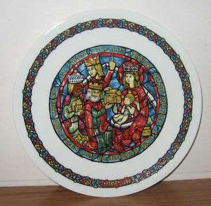 The Adoration of the Kings Limoges Plate Noel Vitrail  