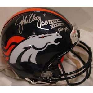  Signed John Elway Helmet   Authentic