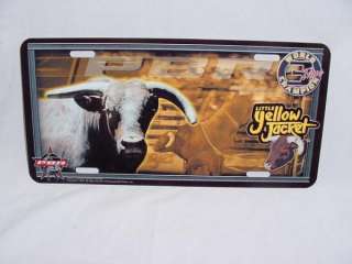 SET PBR BULL RIDERS RODEO METAL LICENSE PLATE SIGN  